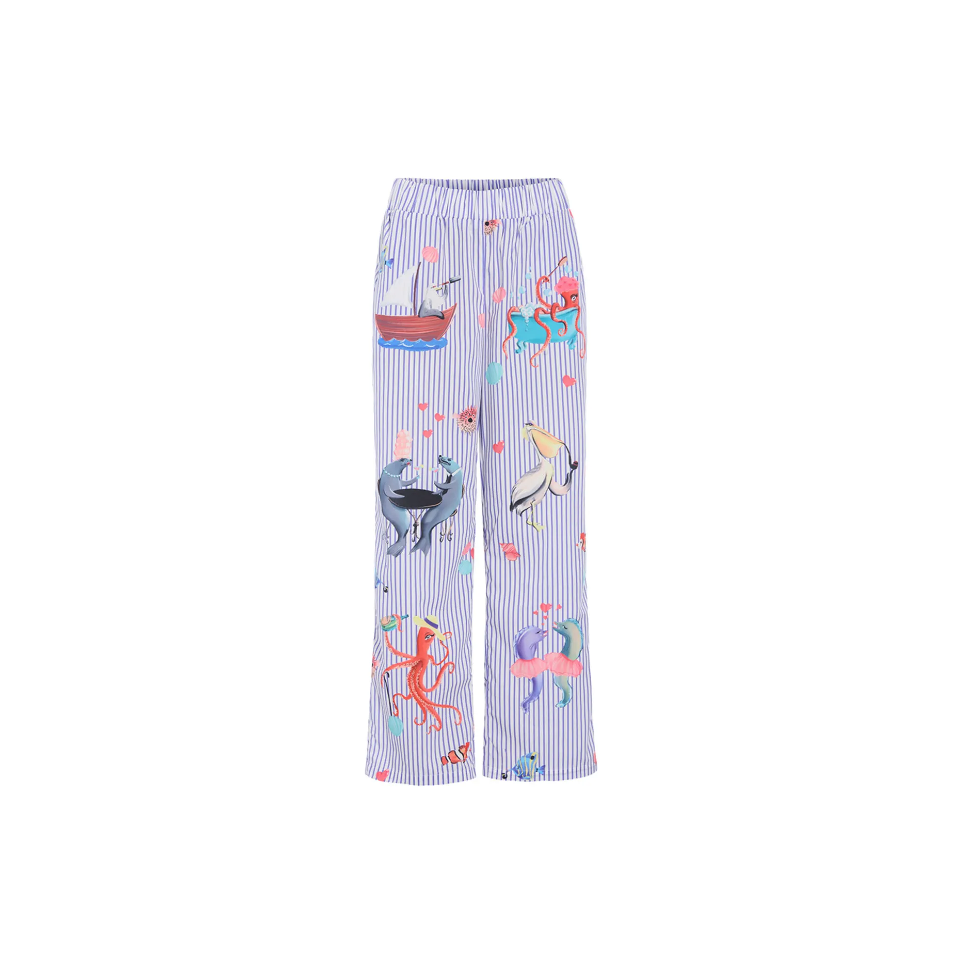 Nessie Trousers, blue ocean art print