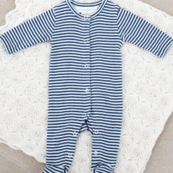 Newborn Stripe Suit, navy/offwhite