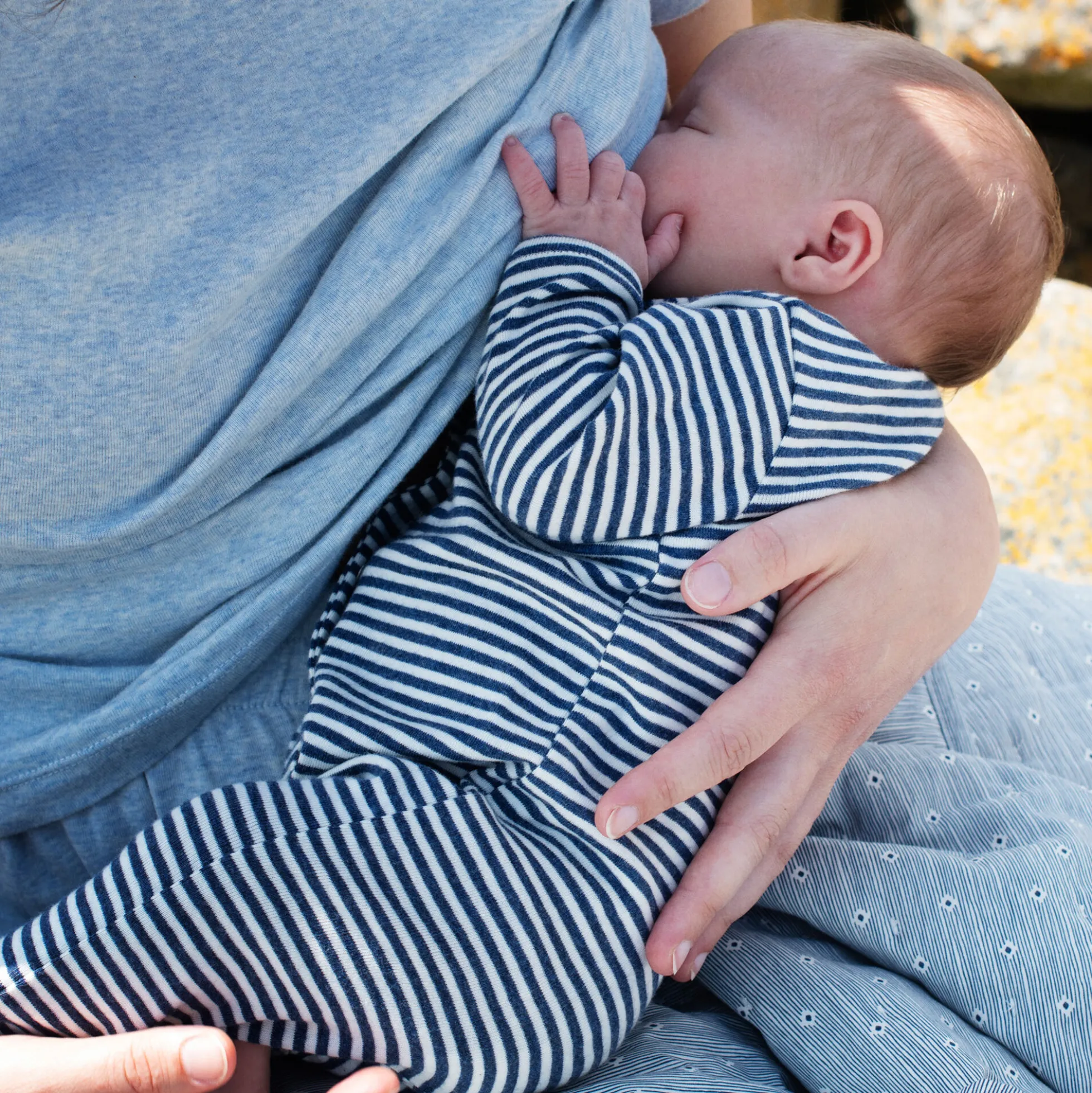 Newborn Stripe Suit, navy/offwhite