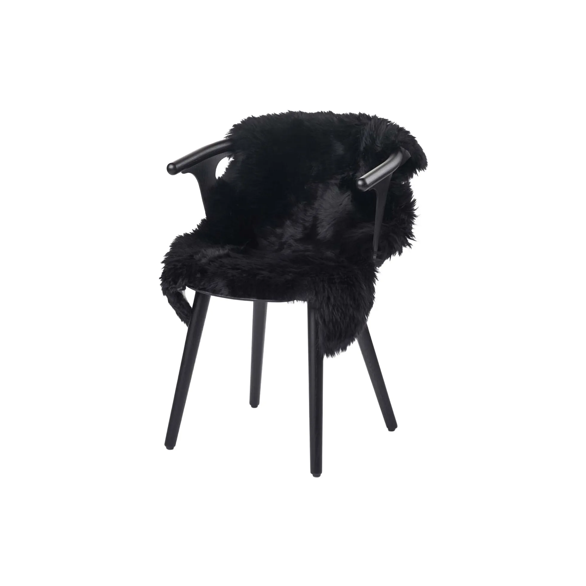 Newzealandsk Premium langhåret lammeskind, black