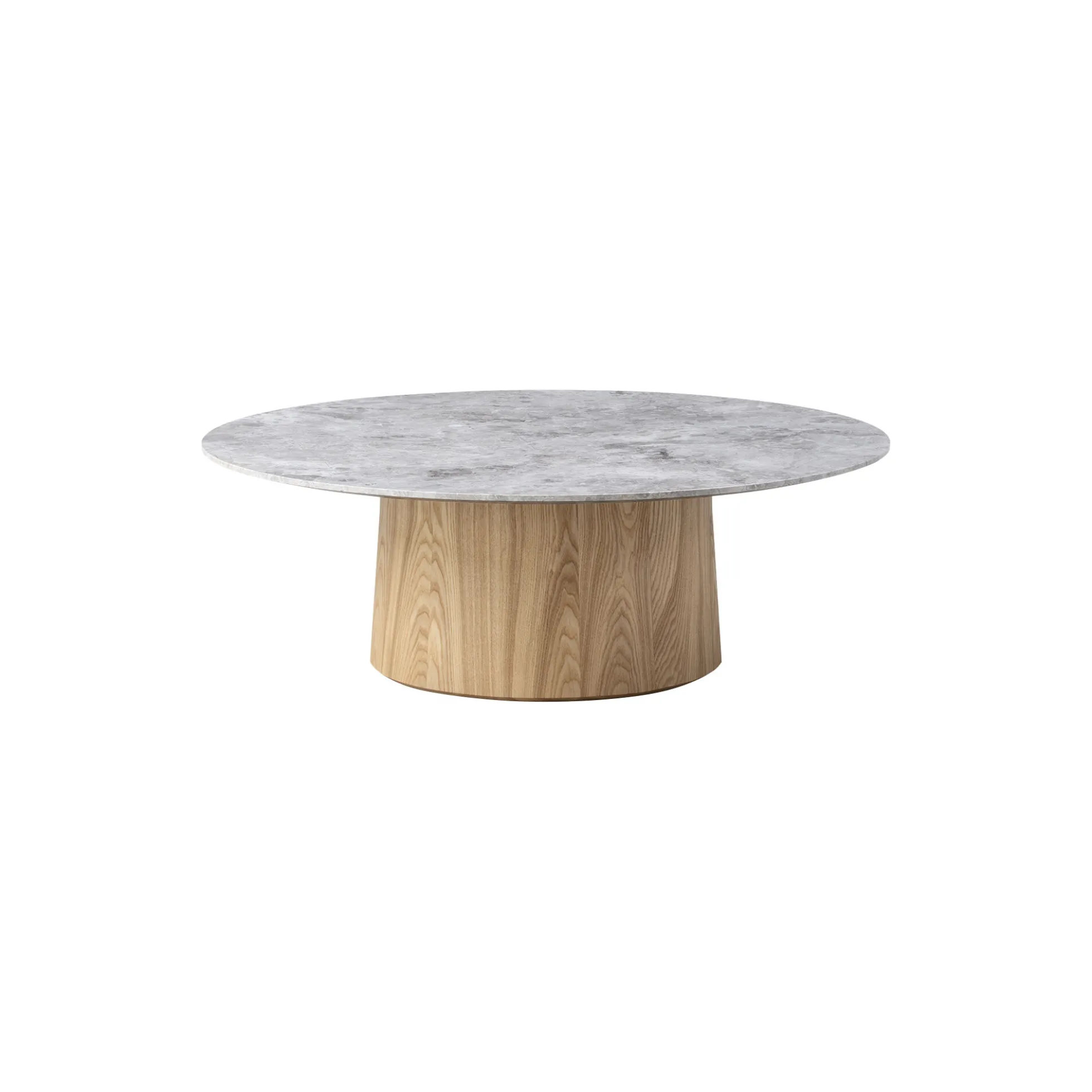 Niveau sofabord Ø 110 cm, Tundra Grey/oiled ash