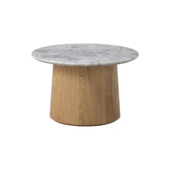 Niveau sofabord Ø 45 cm, Tundra Grey/oiled ash