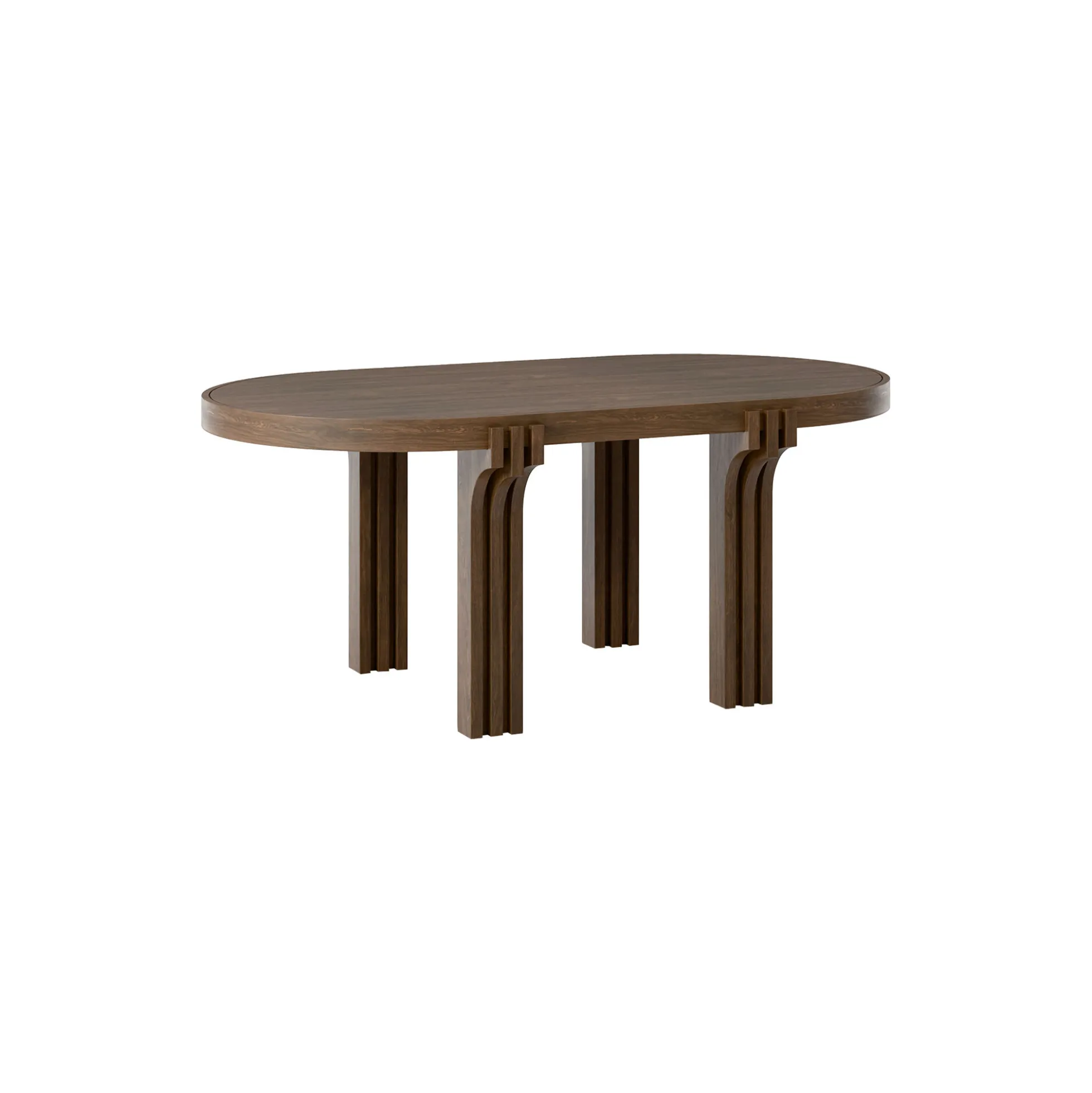Nolan Oval Dining Table, dark wood