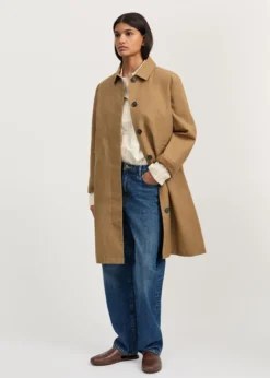 Noor Coat Ripstop Oilskin Hybrid, warm khaki