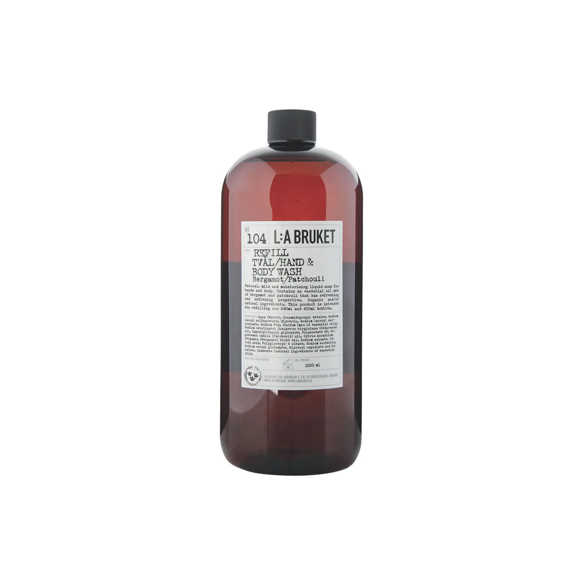 No. 104 Refill Hand & Body Wash, bergamot/patchouli