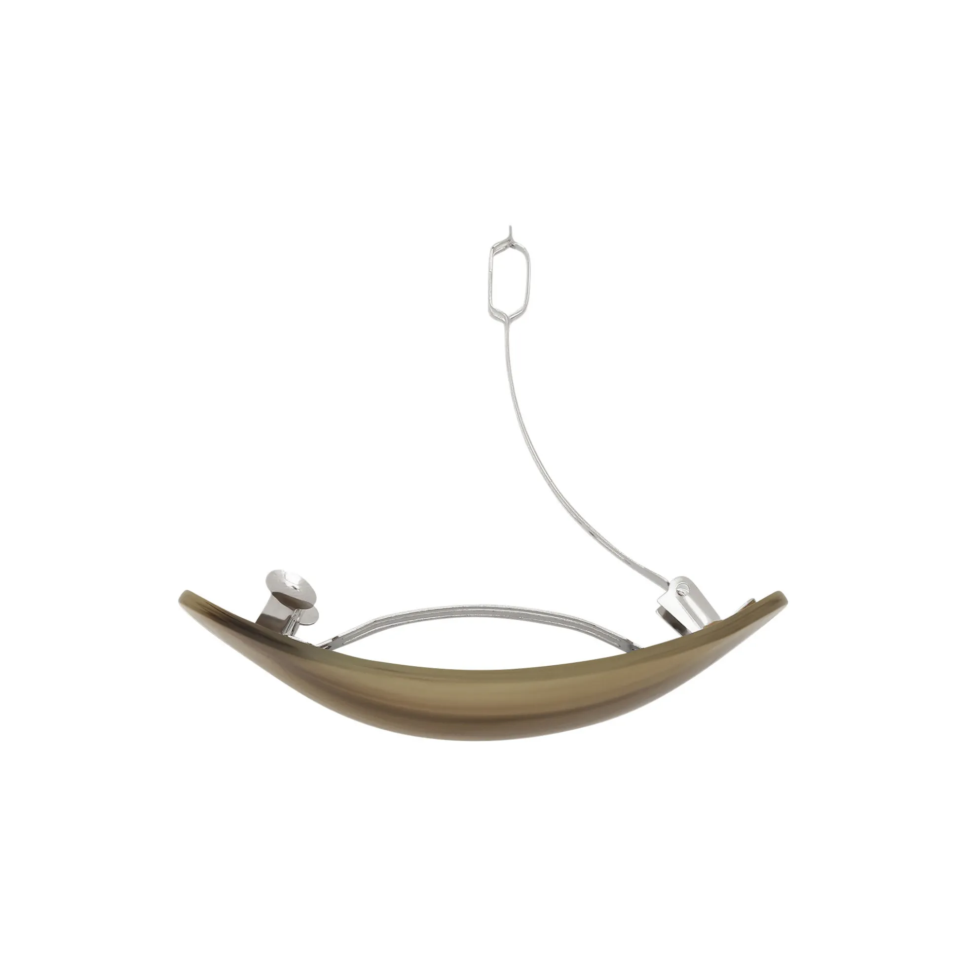 Oval Bone Clip, green