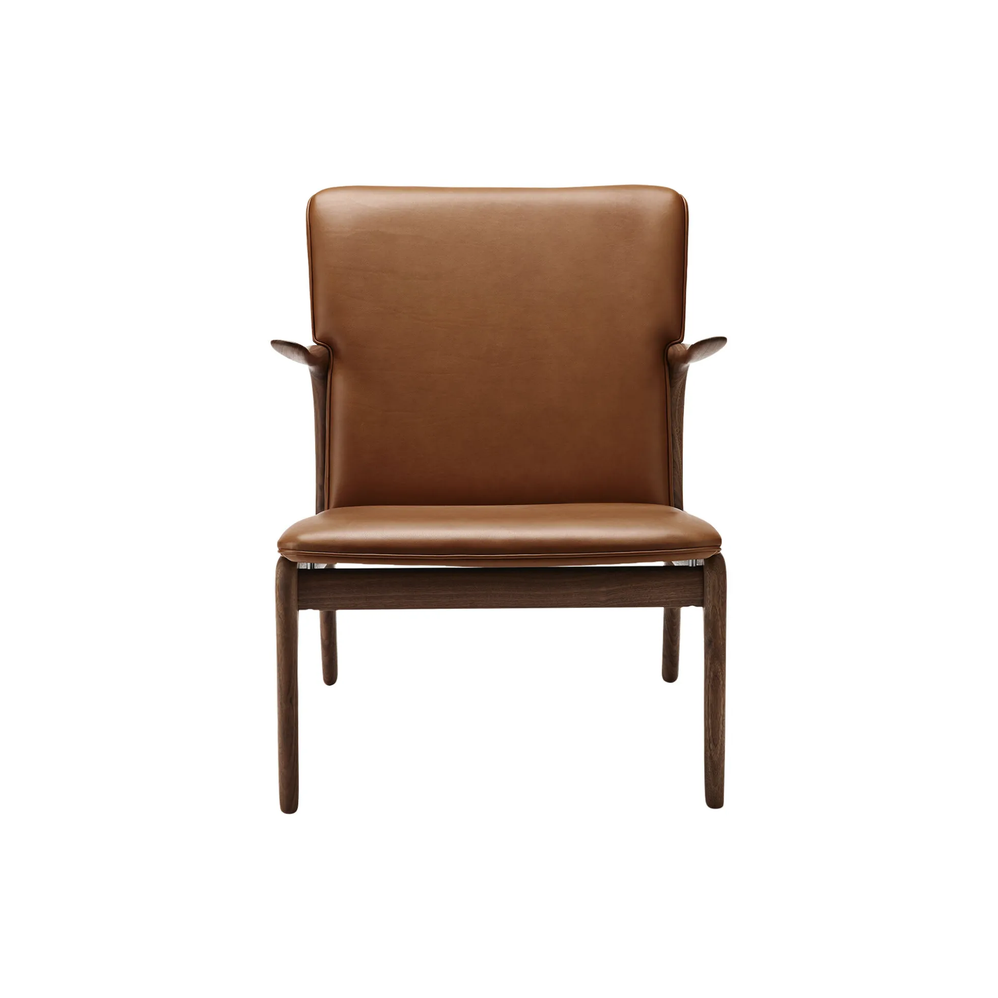 OW124 Beak Chair loungestol, olieret valnød/cognac