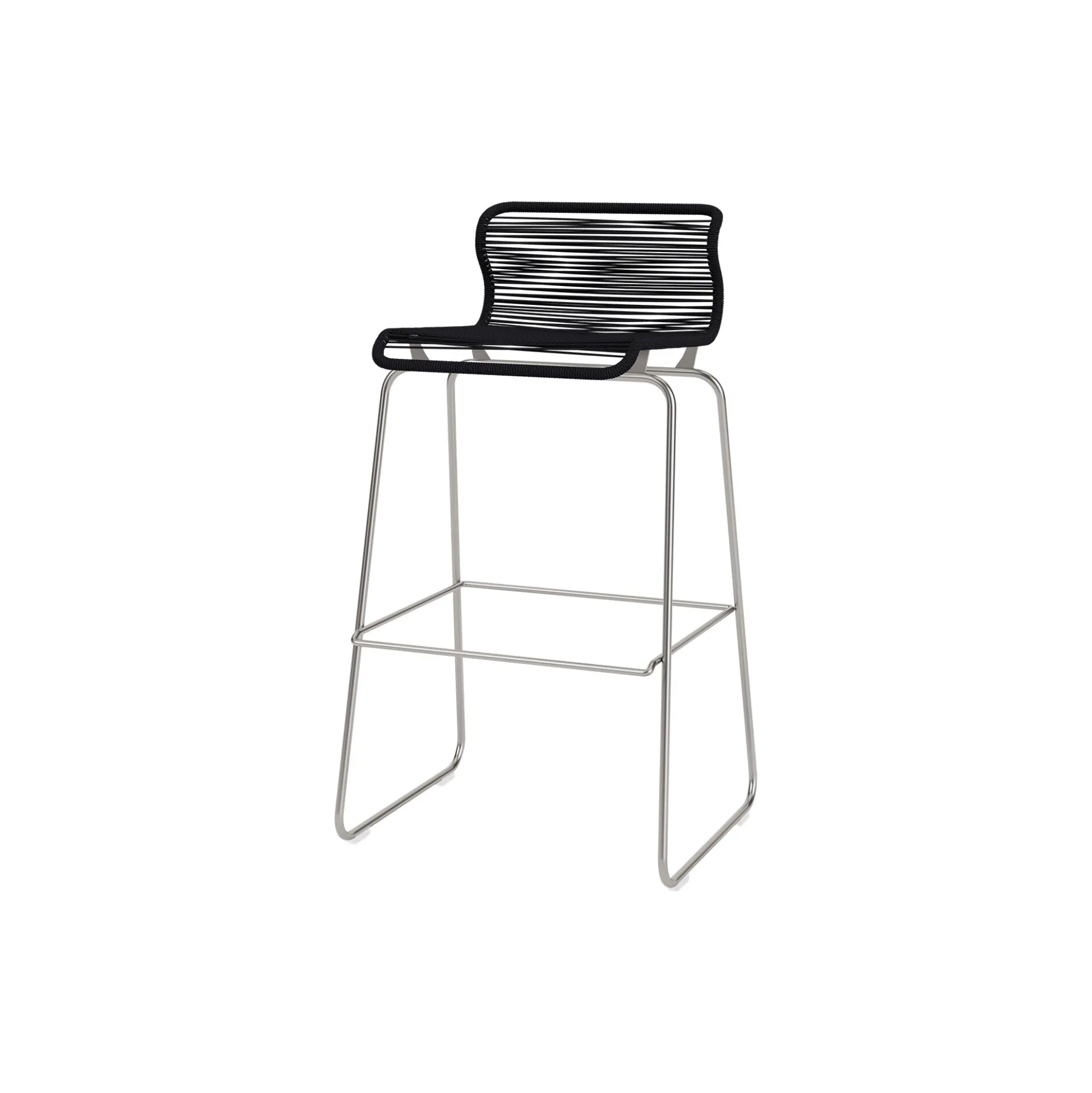 Panton One Bar barstol, paper black/steel
