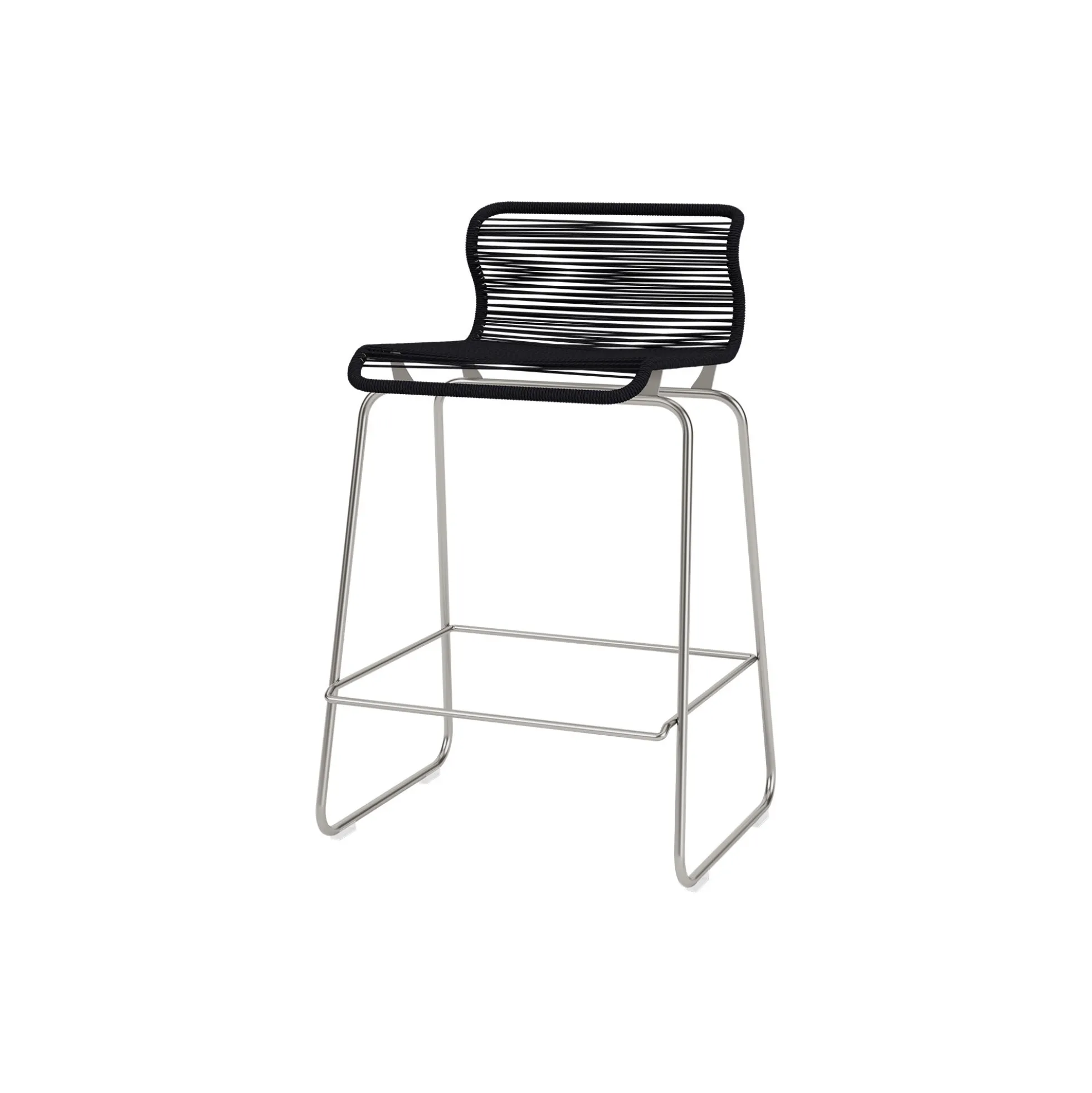 Panton One Kitchen barstol, paper black/steel
