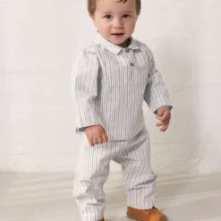 Panto Pants, blue iris stripe