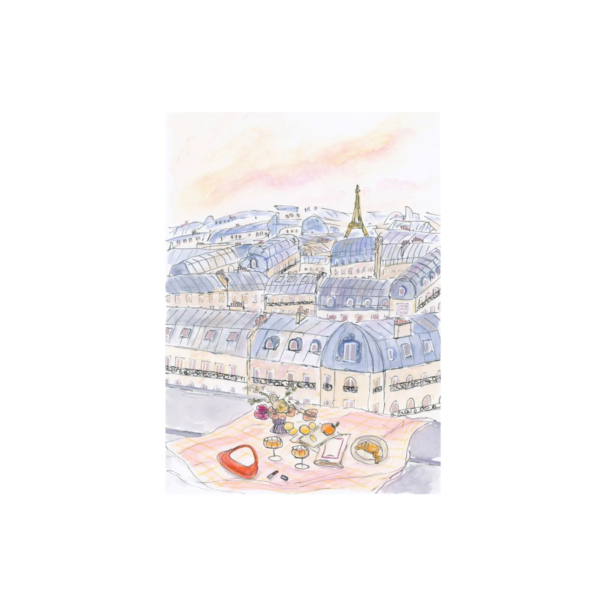 Parisian Rooftop Picnic with Eiffel Tower Views