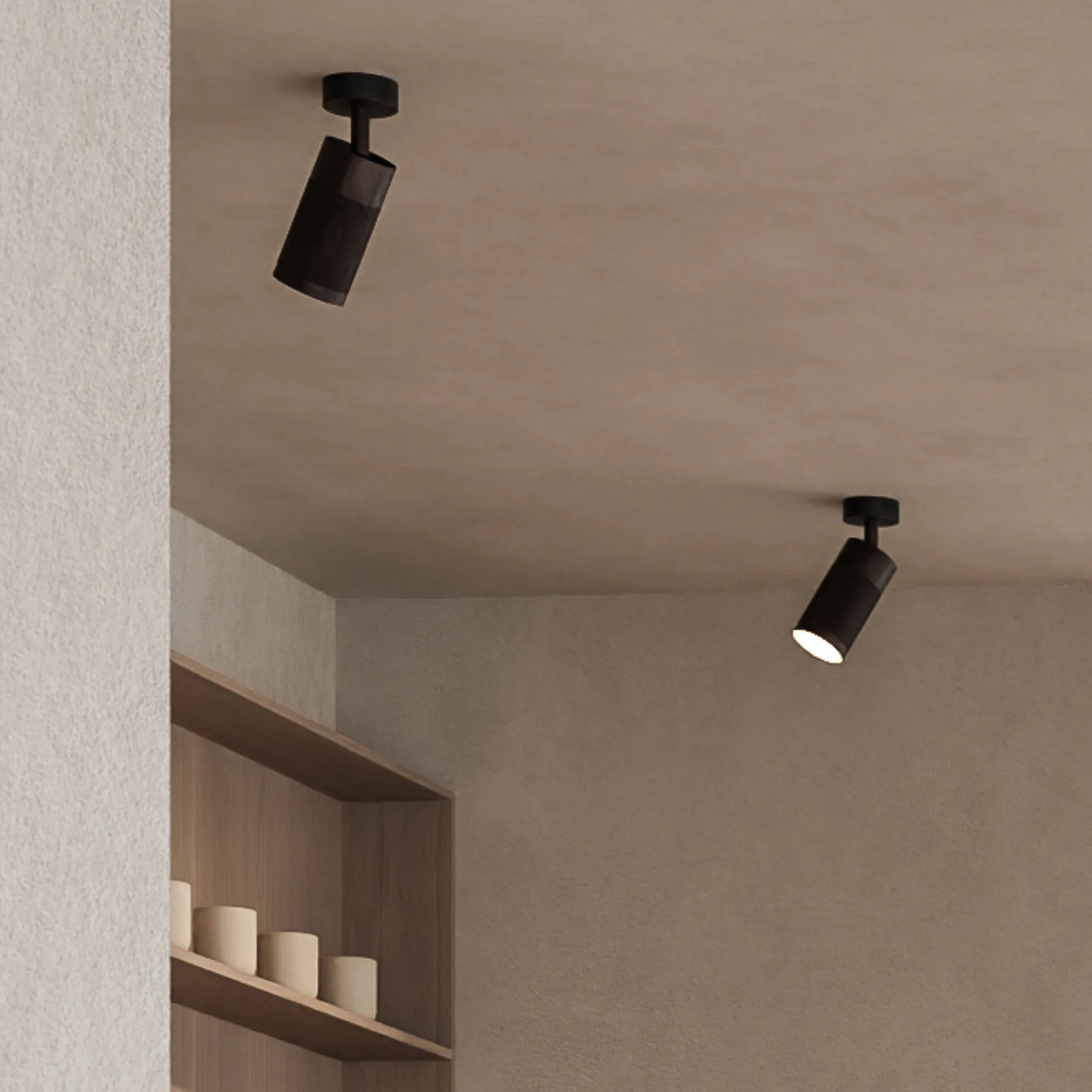 Patrone Canopy Ceiling Light, black-browned brass
