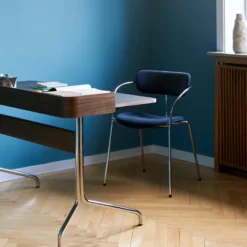 Pavilion Desk AV17, charcoal/walnut/chrome