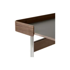Pavilion Desk AV17, charcoal/walnut/chrome