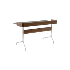 Pavilion Desk AV17, charcoal/walnut/chrome