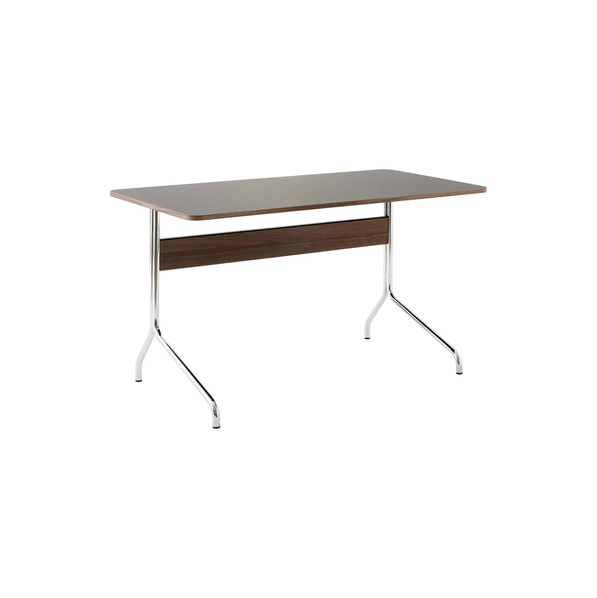 Pavilion Desk AV16, charcoal/walnut/chrome
