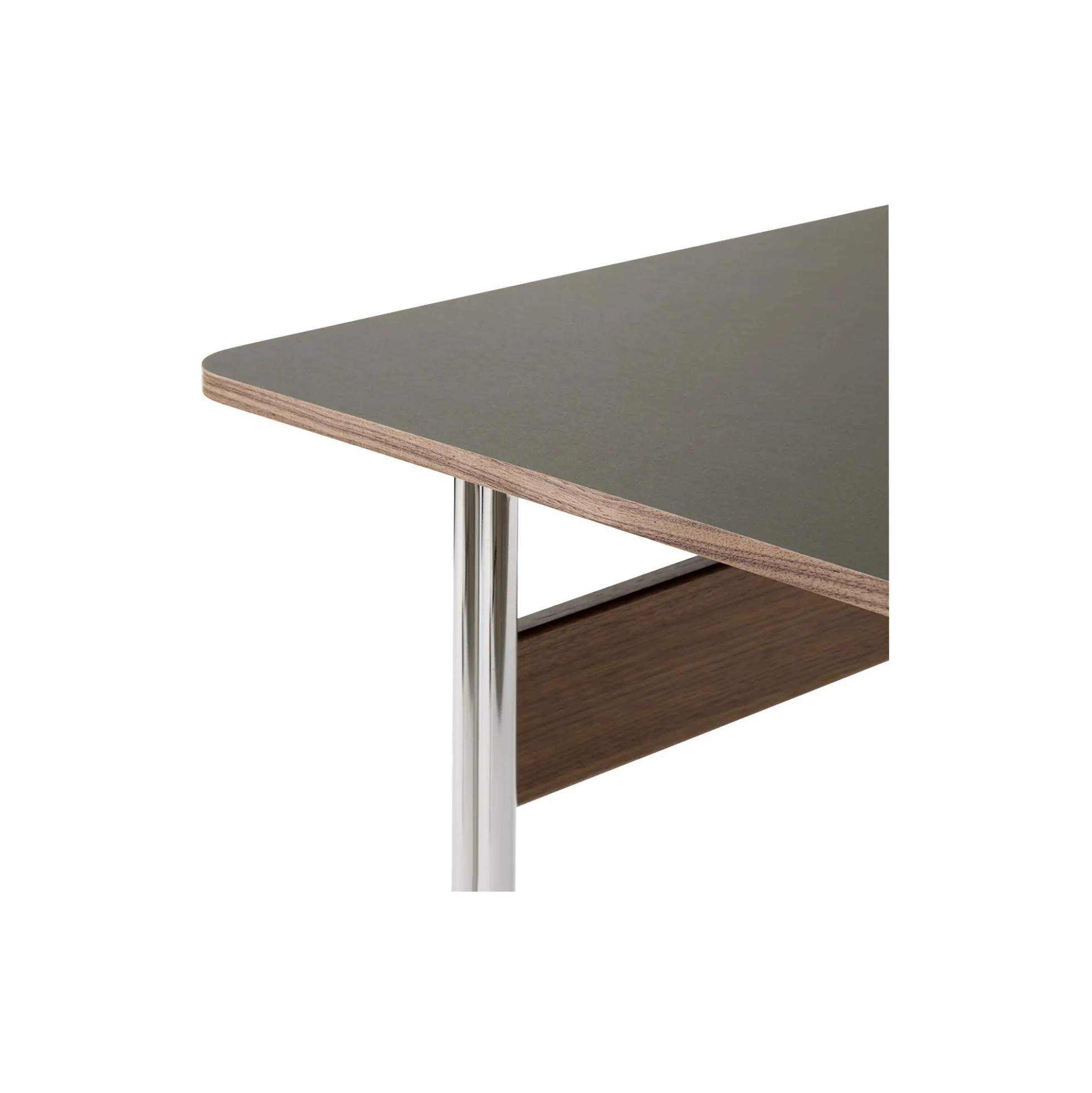 Pavilion Desk AV16, charcoal/walnut/chrome