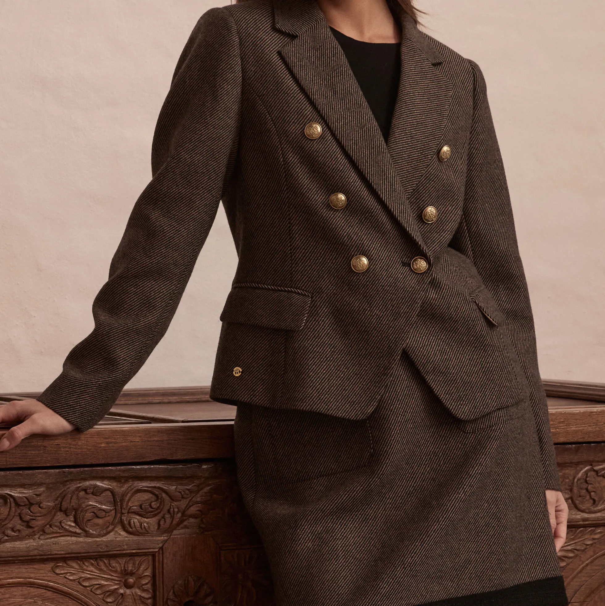 1509PBOCrombie blazer, black/beige
