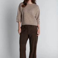2847PBOEkola suede trousers, smoke
