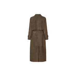 2847PBOElva suede long trench coat, smoke
