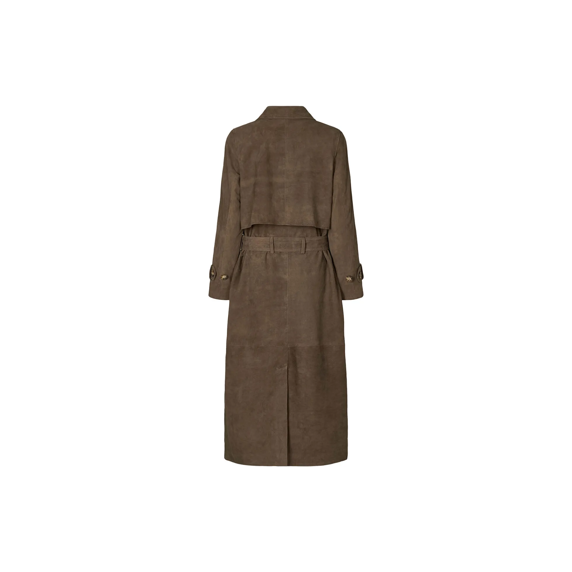 2847PBOElva suede long trench coat, smoke