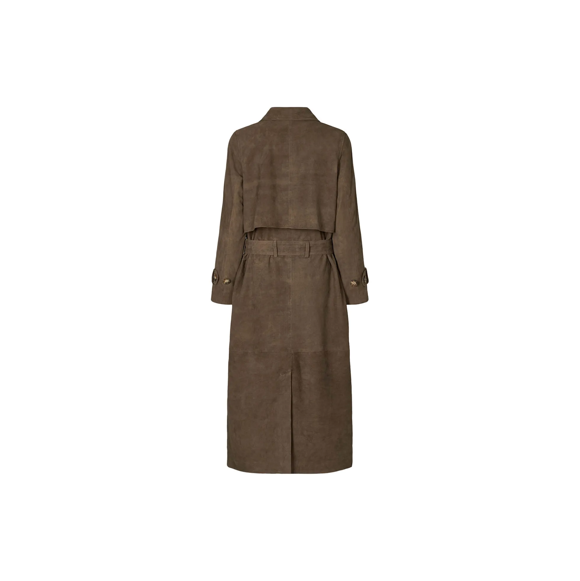 2847PBOElva suede long trench coat, smoke