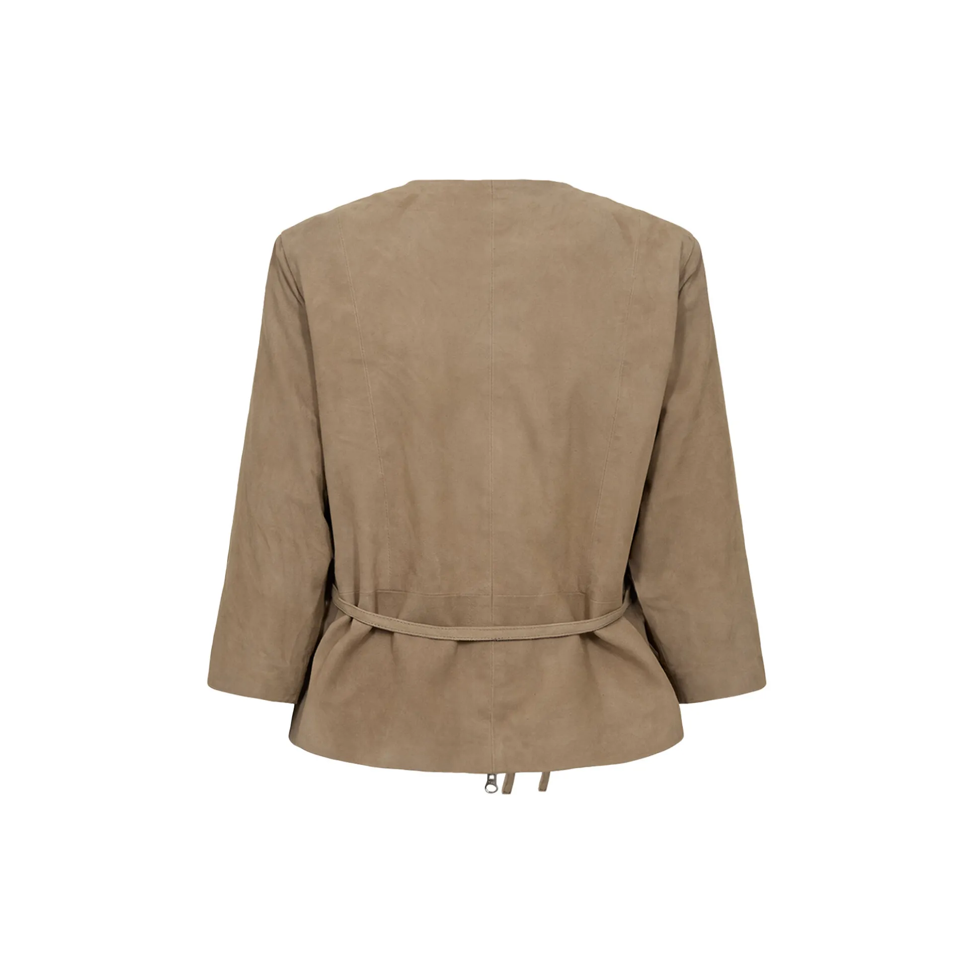 PD-New Gitta Suede Jacket, lead brown