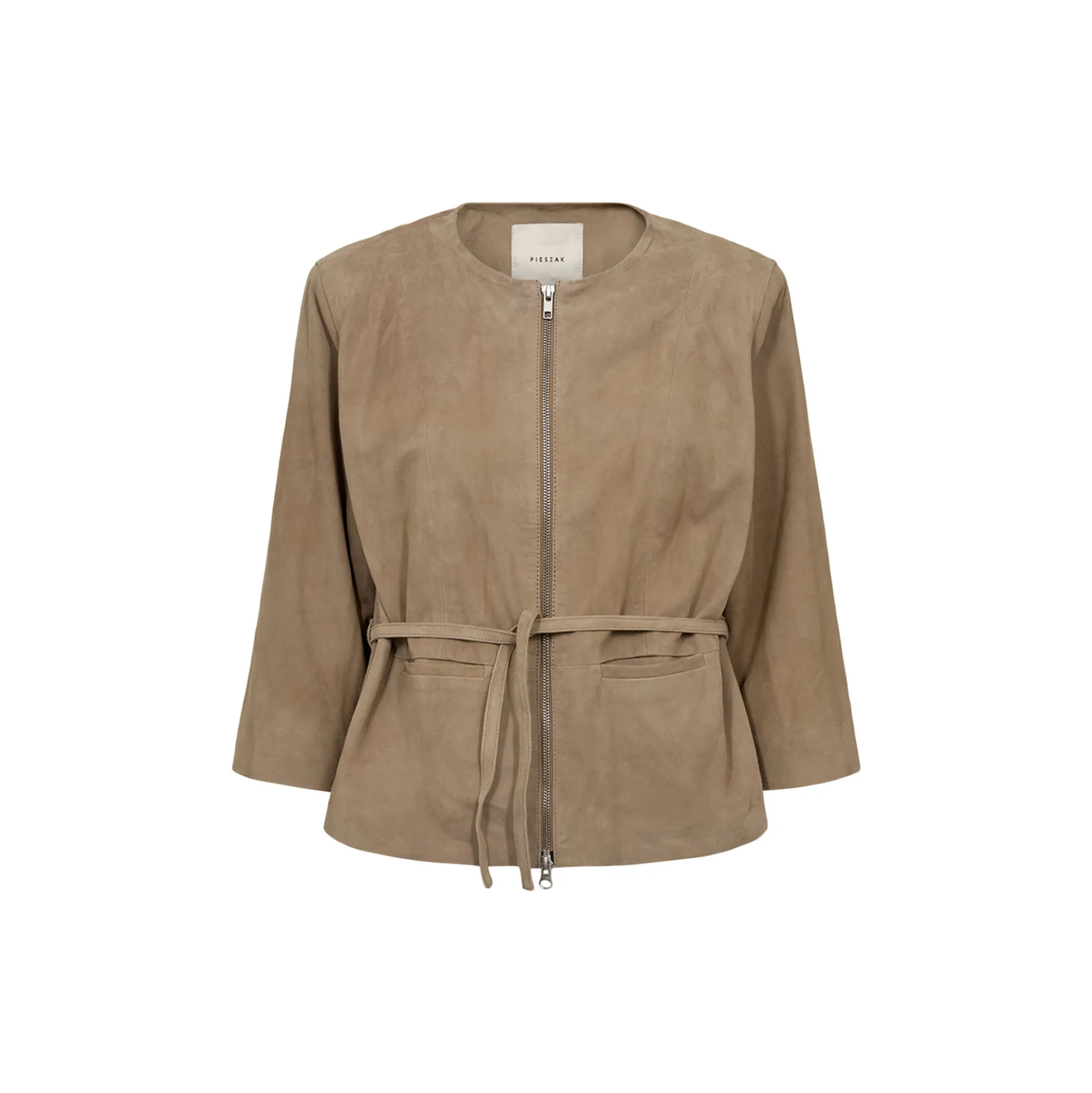PD-New Gitta Suede Jacket, lead brown