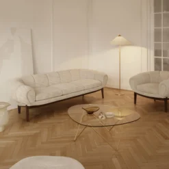 Pedrera Coffee Table, brass semi matt