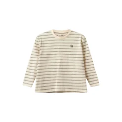 PenillaKB T-shirt Long Sleeve, off white striped