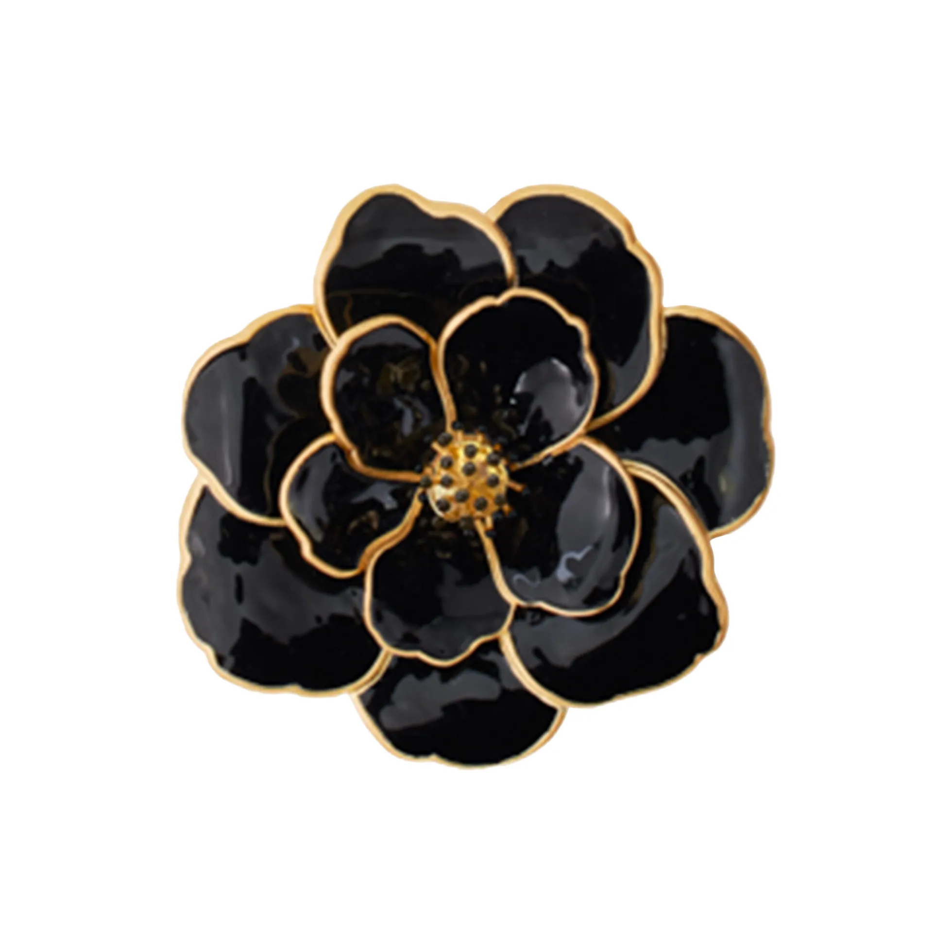 PEONY flower pendant medium, carbon black
