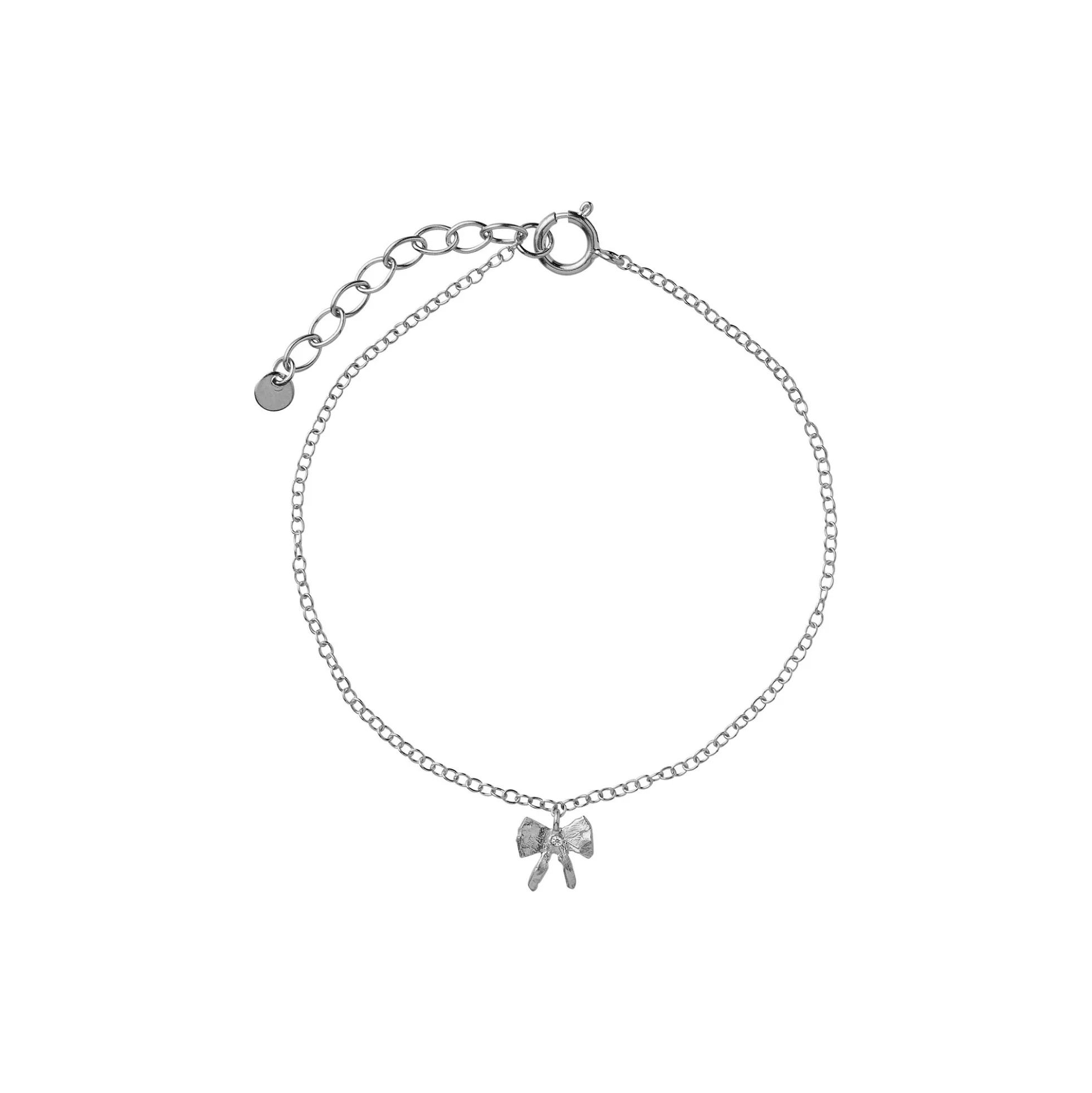 Petit Bow with Stone Bracelet , silver