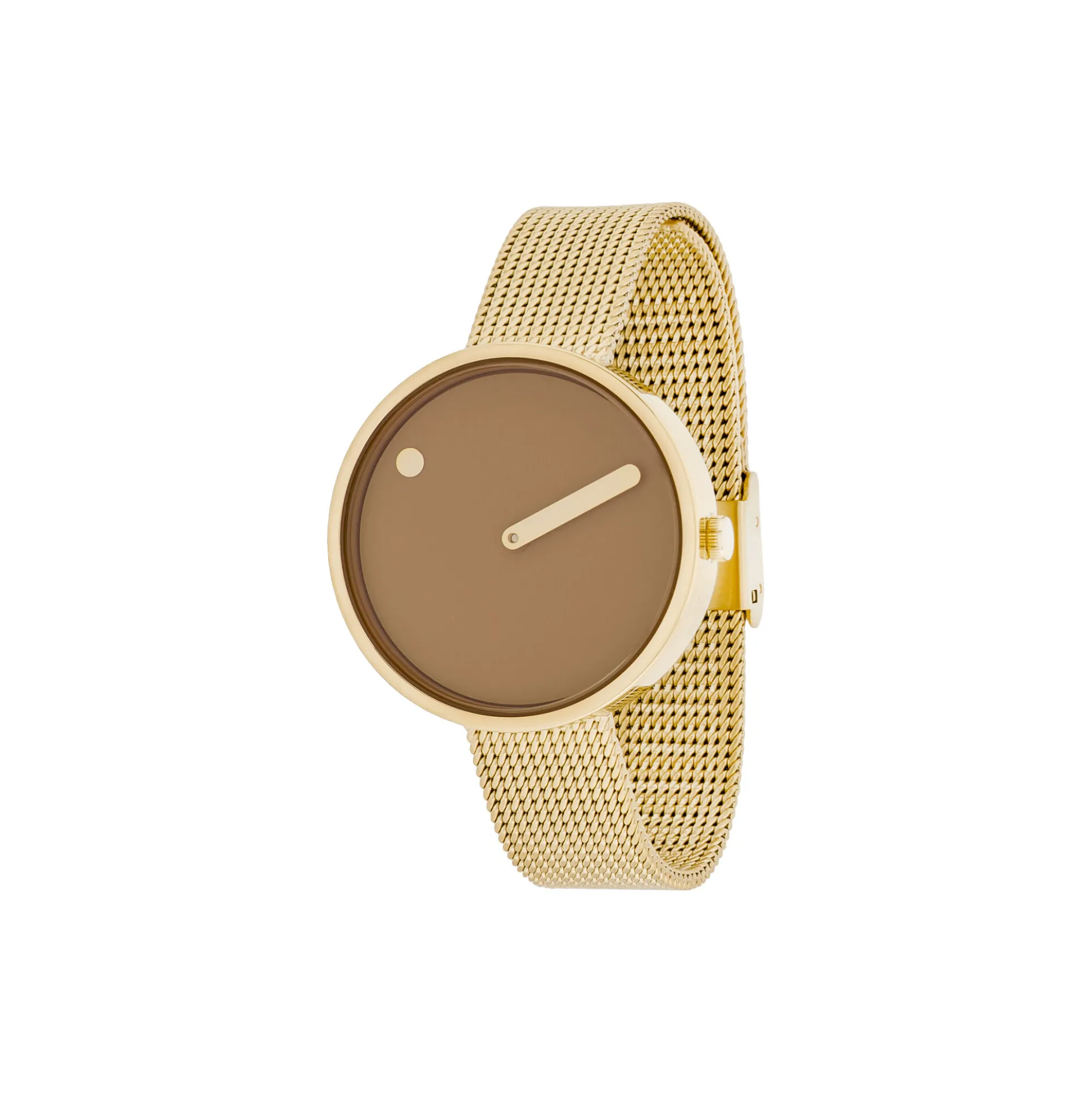 PICTO armbåndsur, cappuccino brown/gold/matt gold