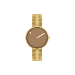 PICTO armbåndsur, cappuccino brown/gold/matt gold