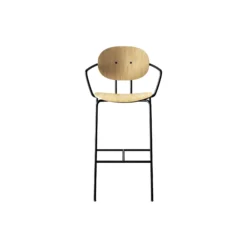 PIET HEIN Bar Chair with Arms, hvidpigmenteret eg