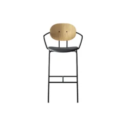 PIET HEIN Bar Chair with Arms, hvidpigmenteret eg//Solid Black 509