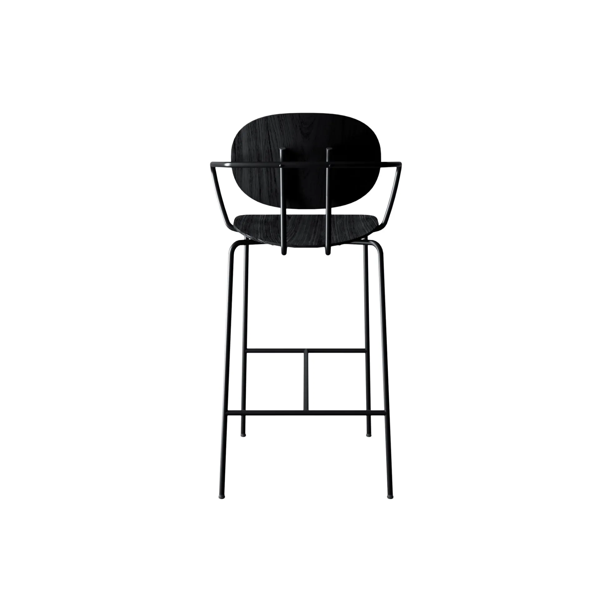 PIET HEIN Bar Chair with Arms, sortlakeret eg