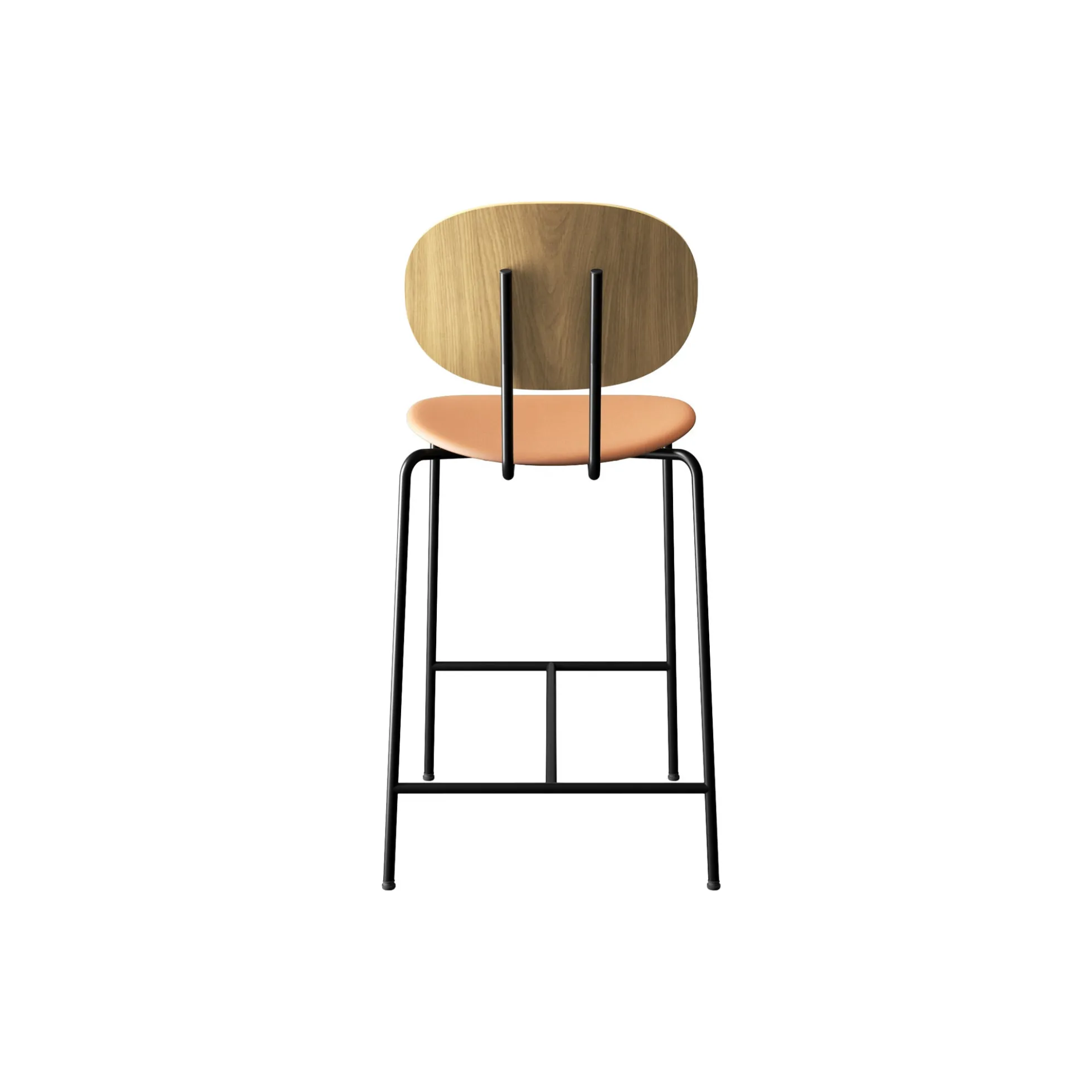 PIET HEIN Counter Chair, hvidpigmenteret eg/Silk Cognac