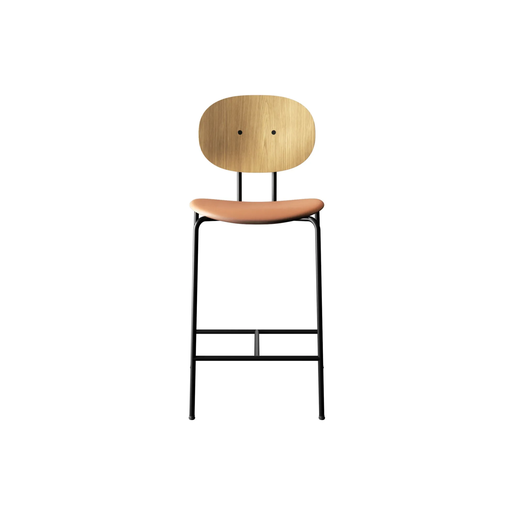 PIET HEIN Counter Chair, hvidpigmenteret eg/Silk Cognac