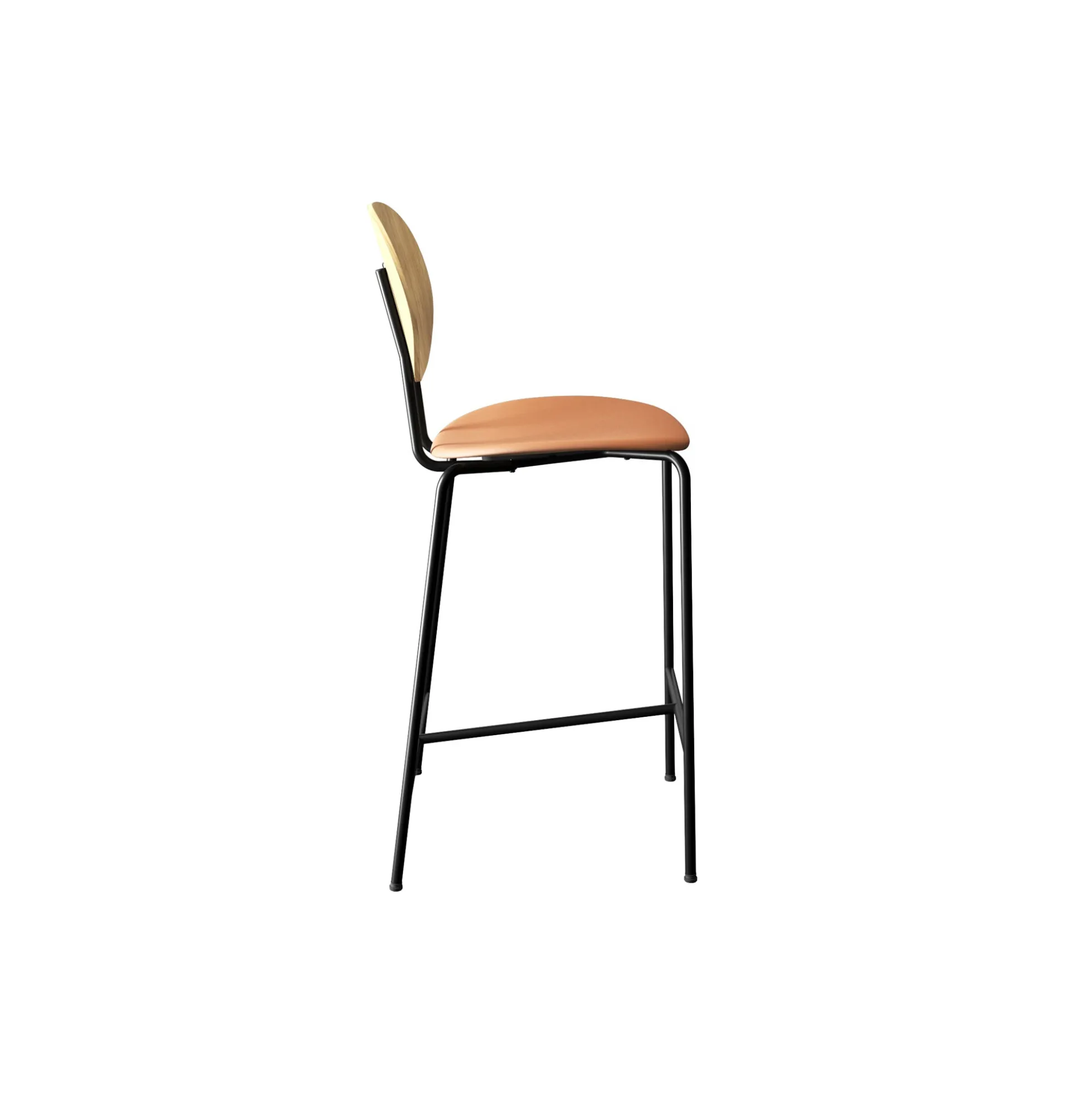 PIET HEIN Counter Chair, hvidpigmenteret eg/Silk Cognac