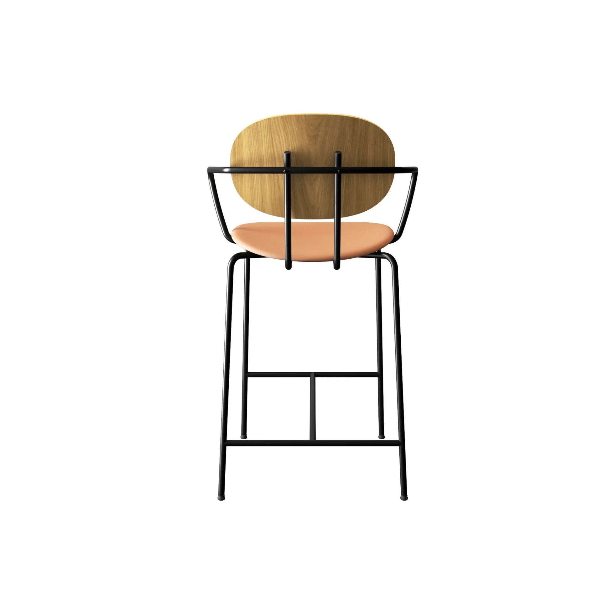 PIET HEIN Counter Chair with Arms, olieret eg/Silk Cognac