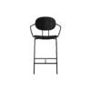 PIET HEIN Counter Chair with Arms, sortlakeret eg