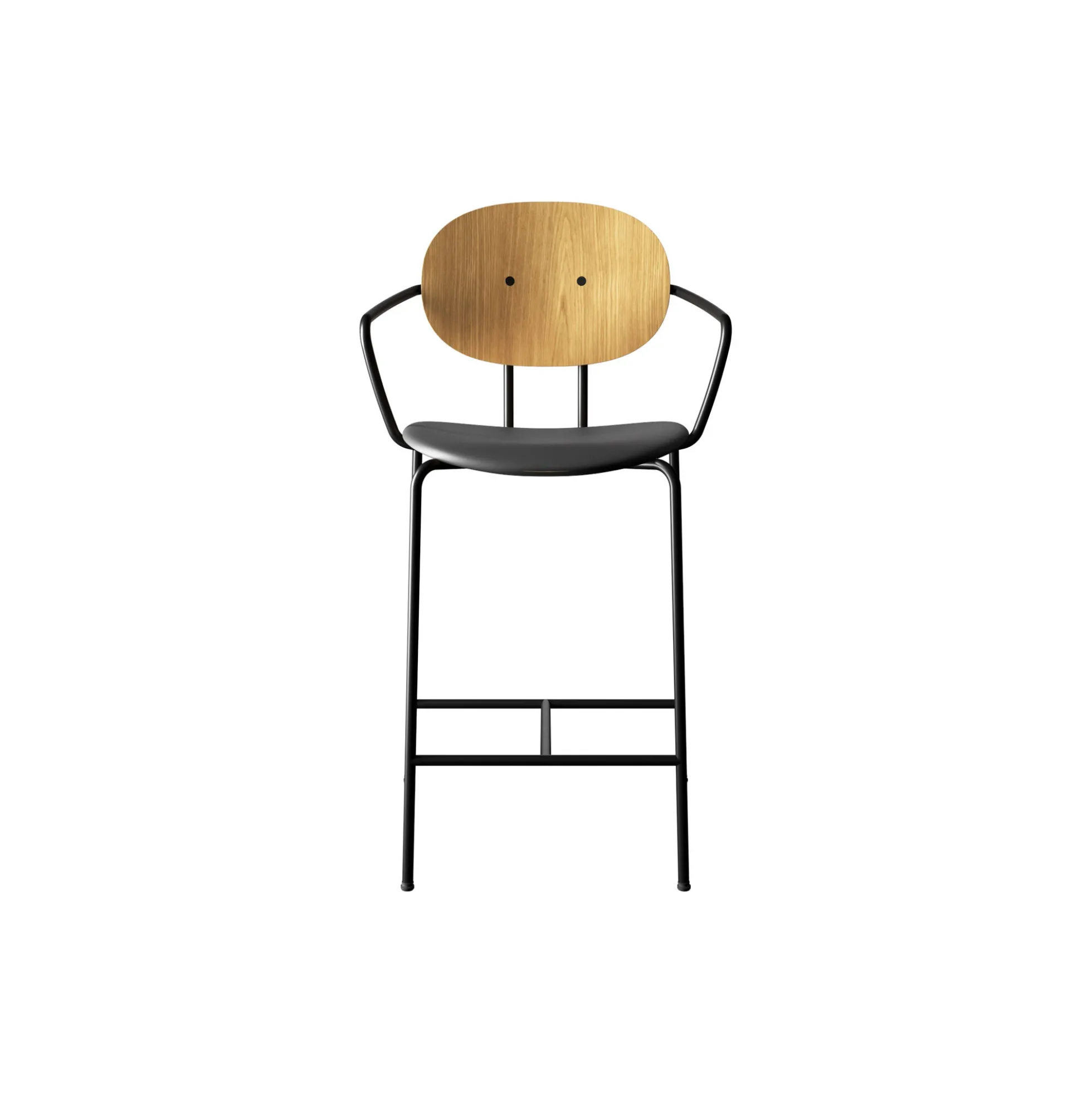PIET HEIN Counter Chair with Arms, olieret eg/Solid Black 509