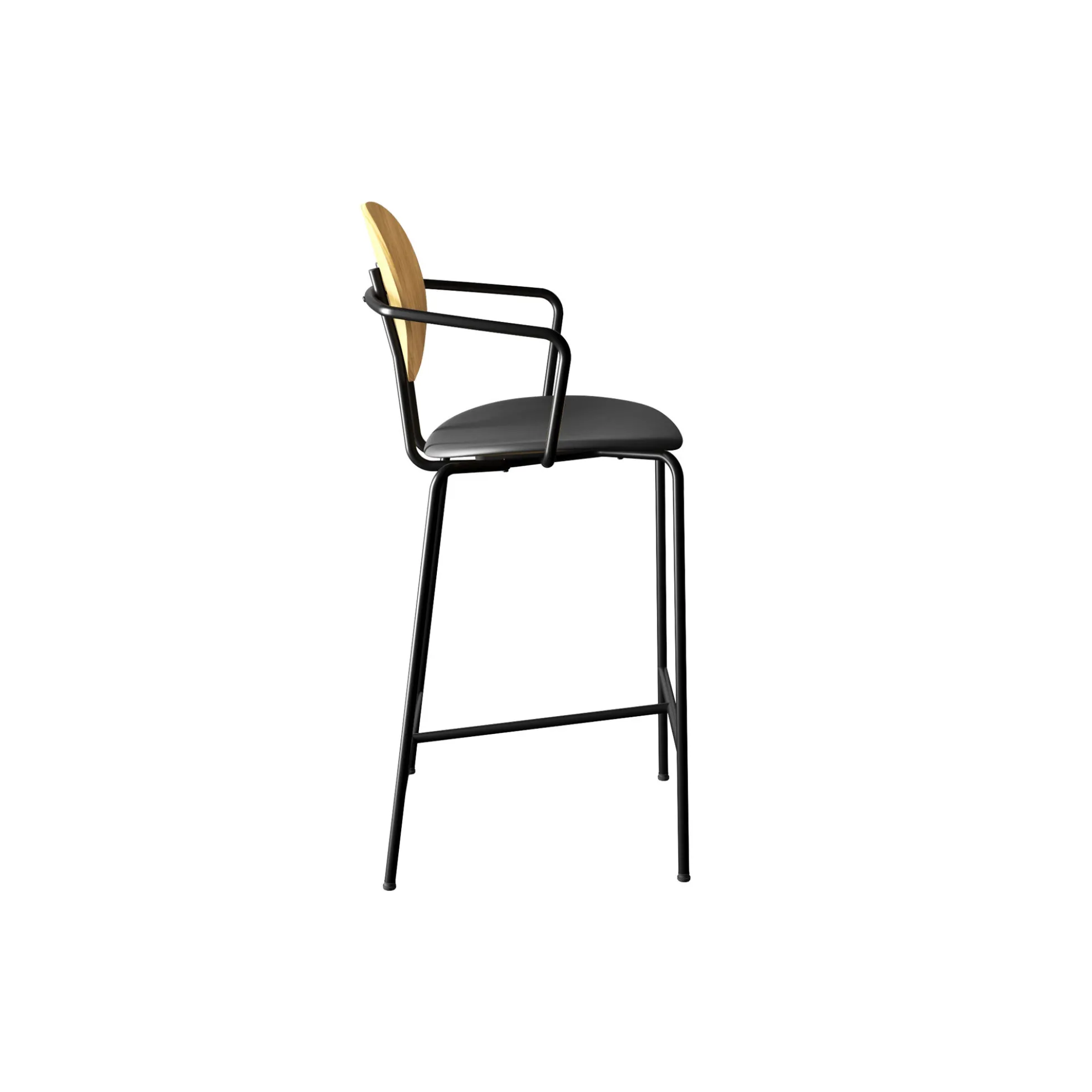 PIET HEIN Counter Chair with Arms, olieret eg/Solid Black 509