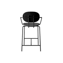 PIET HEIN Counter Chair with Arms, black lacquered oak/Solid Black 509