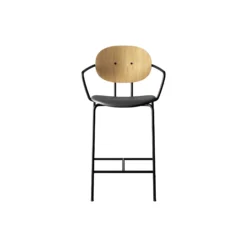 PIET HEIN Counter Chair with Arms, hvidpigmenteret eg//Solid Black 509