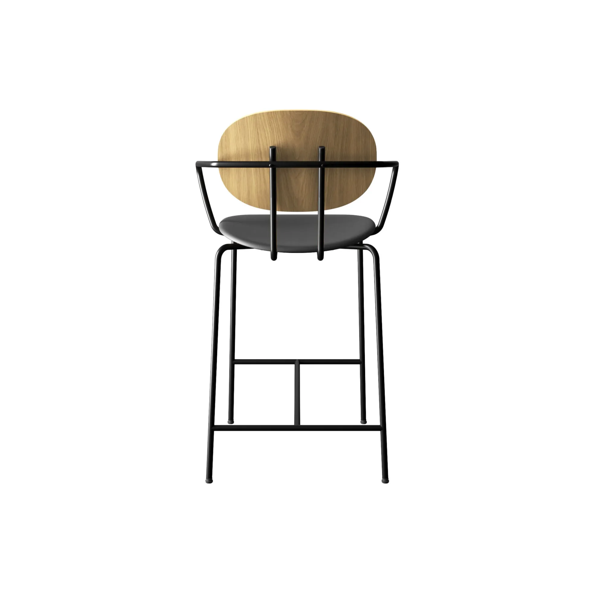 PIET HEIN Counter Chair with Arms, hvidpigmenteret eg//Solid Black 509