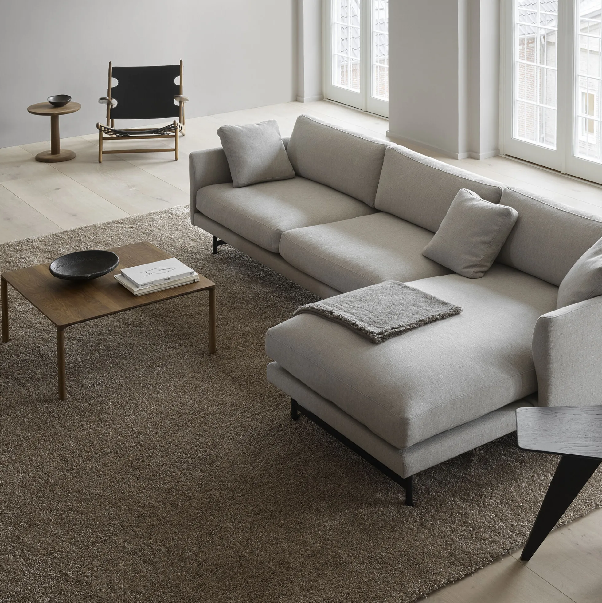 6725 Piloti Wood Coffee Table, oiled smoked oak