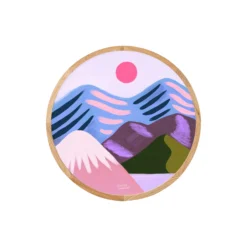 Pink sol lilla hav