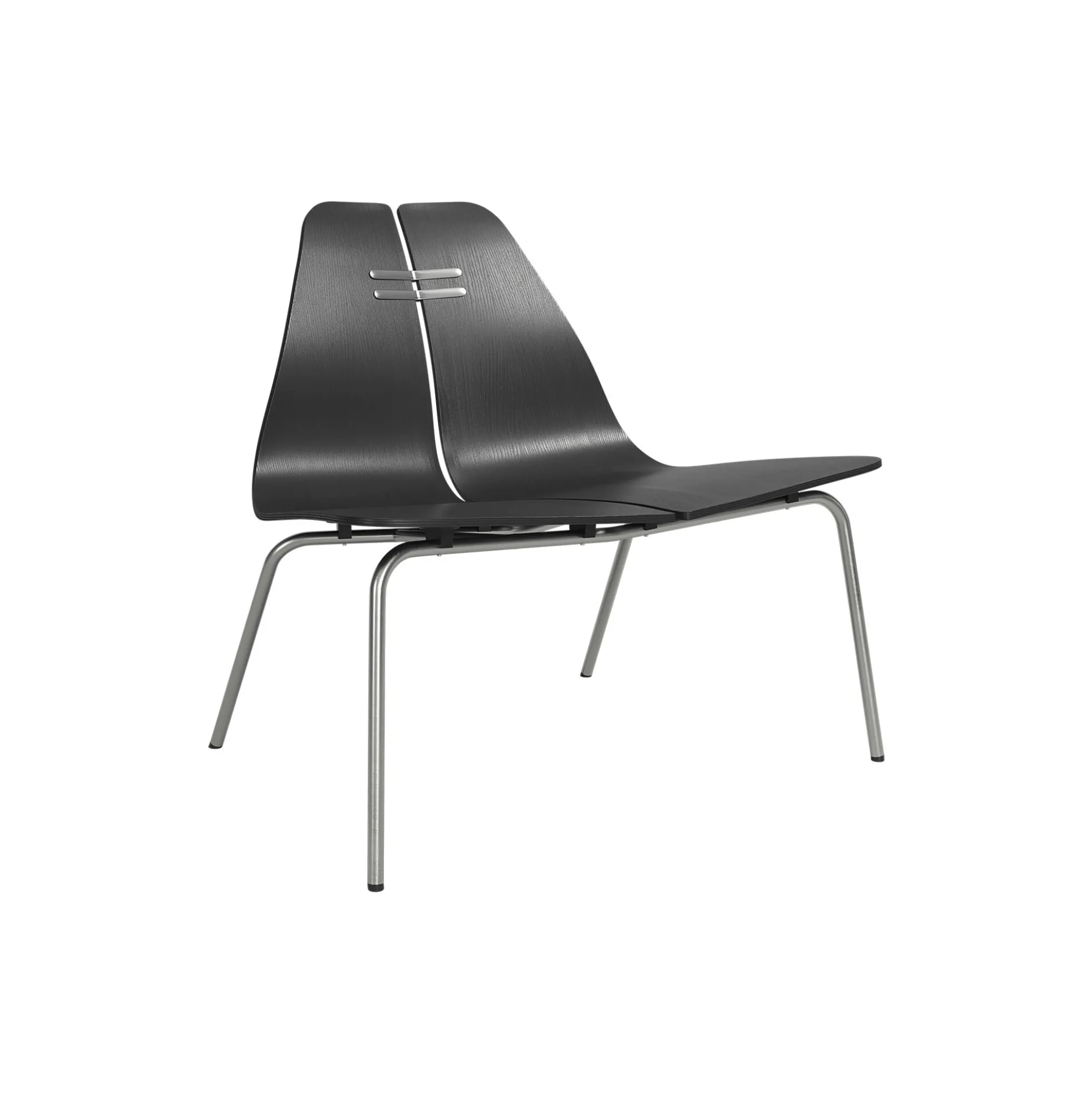 PK23™ loungestol, sortfarvet ask/stål